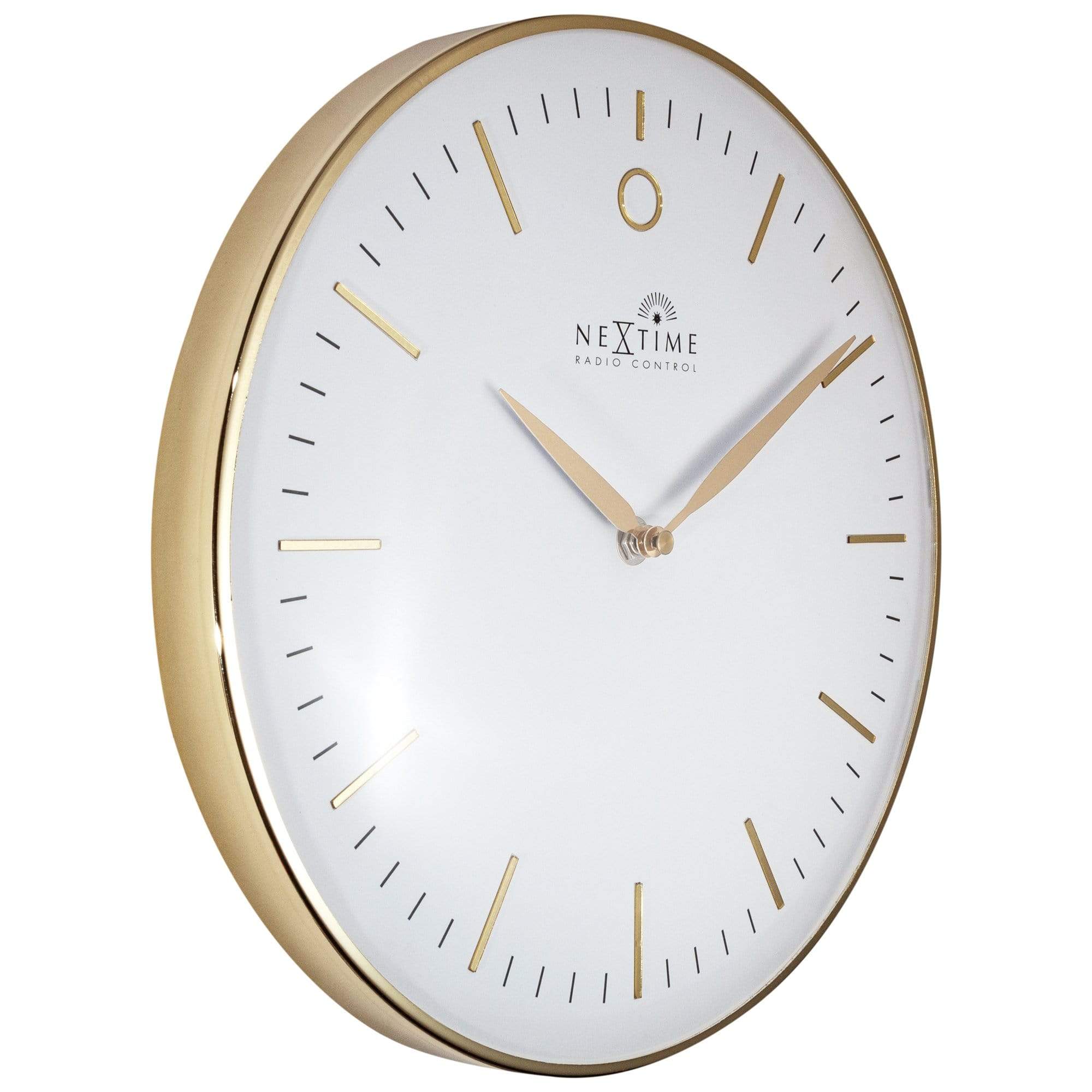 NeXtime - NeXtime - Design Wandklok - Radio controlled -  Goud|Wit -