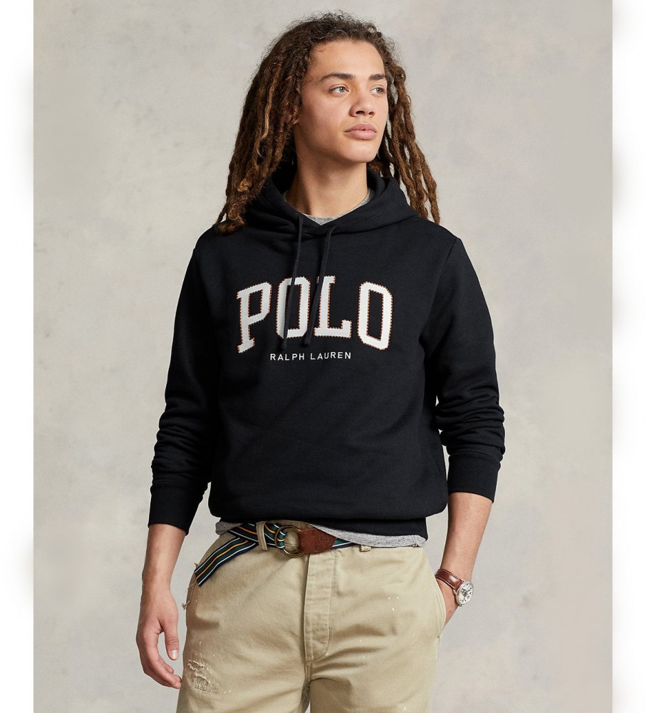 Moletom com capuz Ralph Lauren Logo Fleece, preto