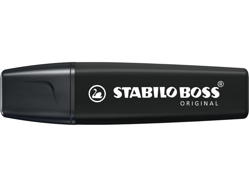 STABILO Textmarker BOSS ORIGINAL Schwarz Leuchtmarker mit Keilspitze