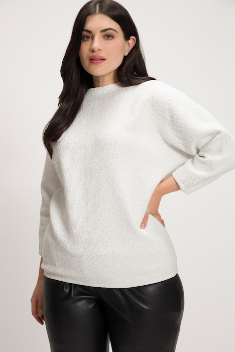 Sweatshirt, Oversized, Stehkragen, 3/4-Fledermausarm