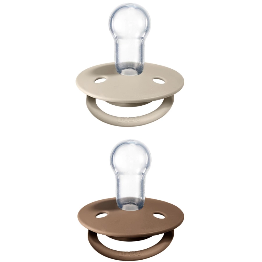 BIBS® Schnuller De Lux Vanilla  Dark Oak 0-36 Monate, 2 Stk.