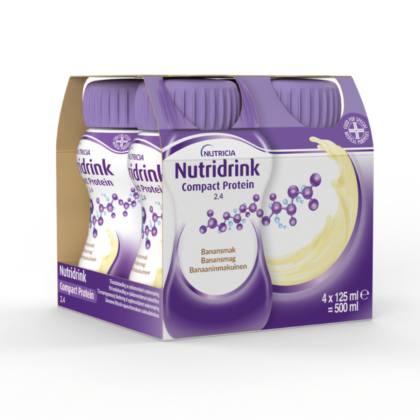 Nutridrink Compact Protein næringsdrikk banan 4x125 ml