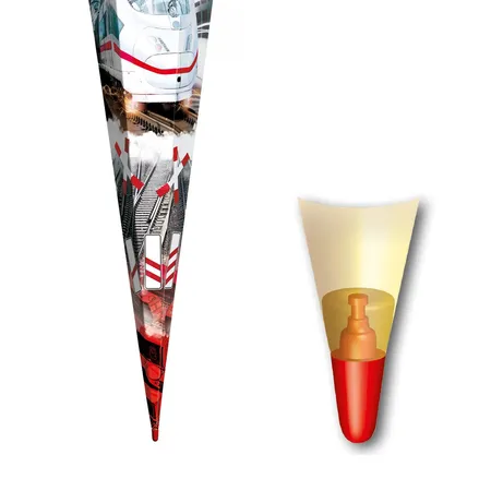 Roth Schultüte Schnellzug mit Folie, 85 cm, eckig