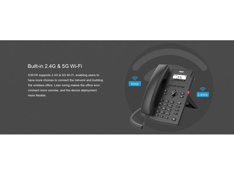 Fanvil Tischtelefon X301W Schwarz X301W Wi-Fi IP-Telefon der Einstiegsklasse