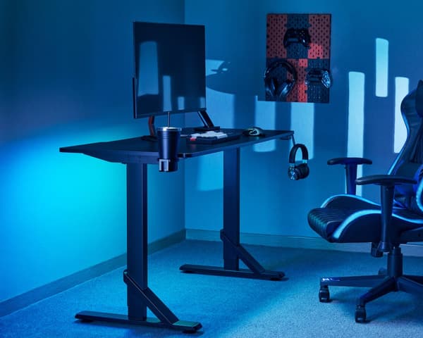 Heavy Duty RGB Gaming Skrivebord 112 x 60 cm - Svart