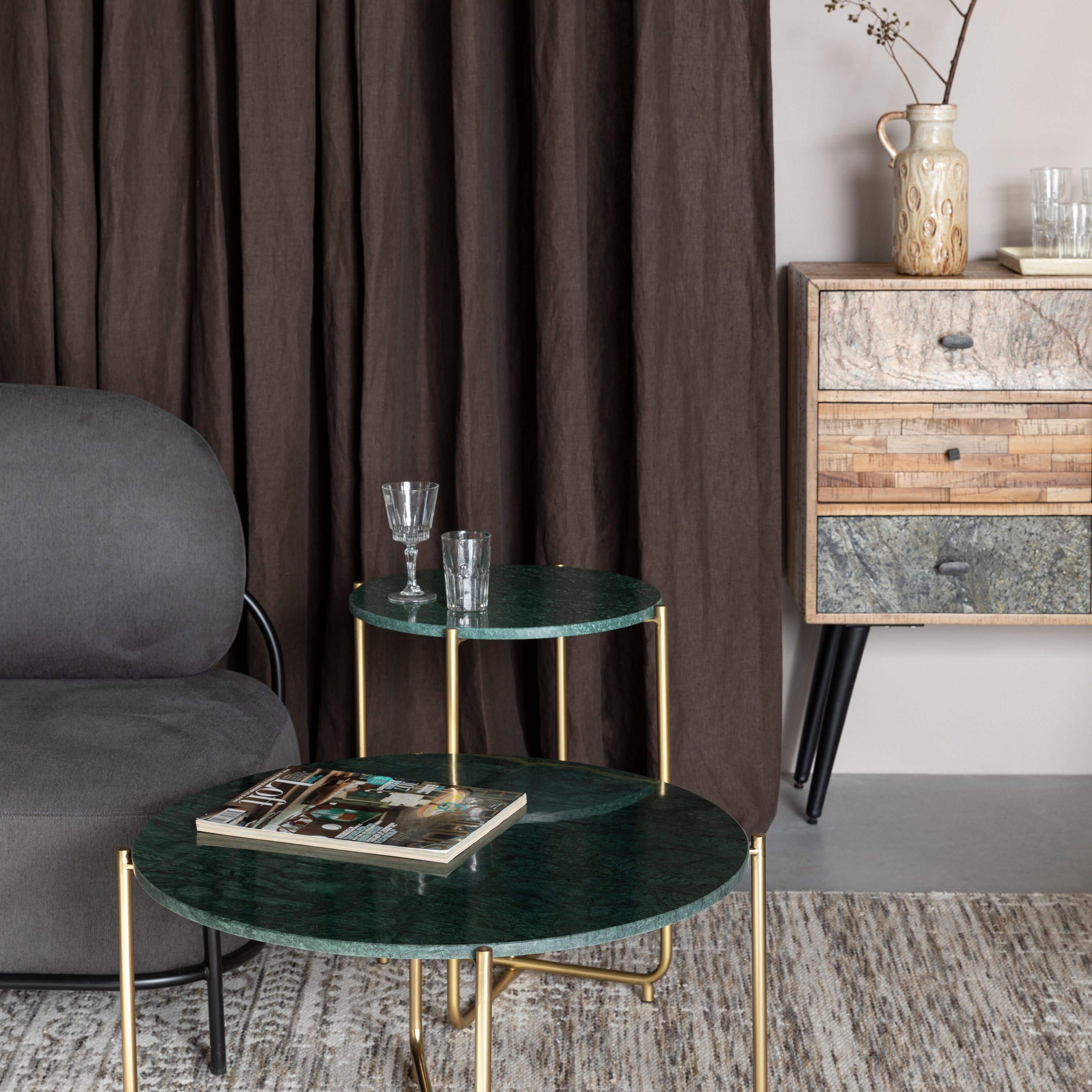 by fonQ basic Chique Salontafel Ã 70 cm - Groen