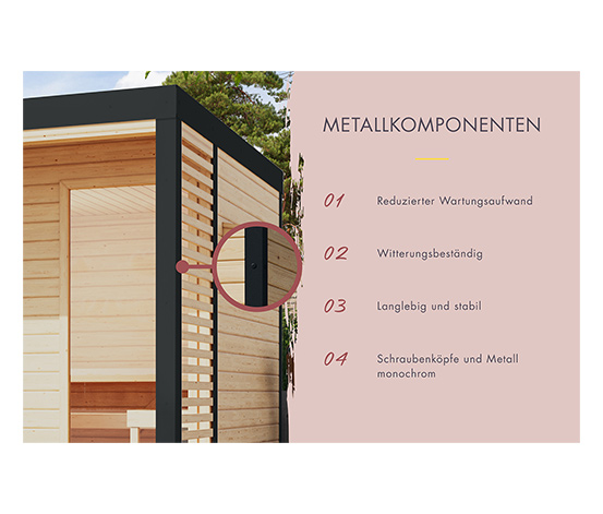 Karibu Saunahaus »Alice 1«, naturfarben-anthrazit