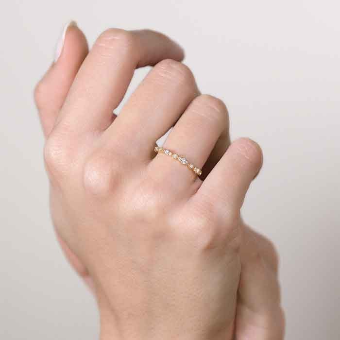 Bague Relation - Or jaune 375/1000 & zirconium