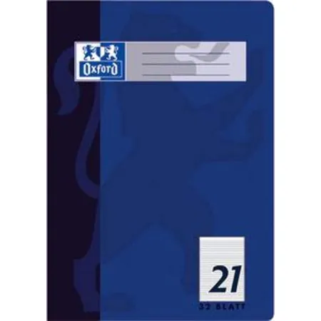 Oxford Schulheft A4, liniert, Lineatur 21, 32 Blatt, nachtblau, Optik Paper®
