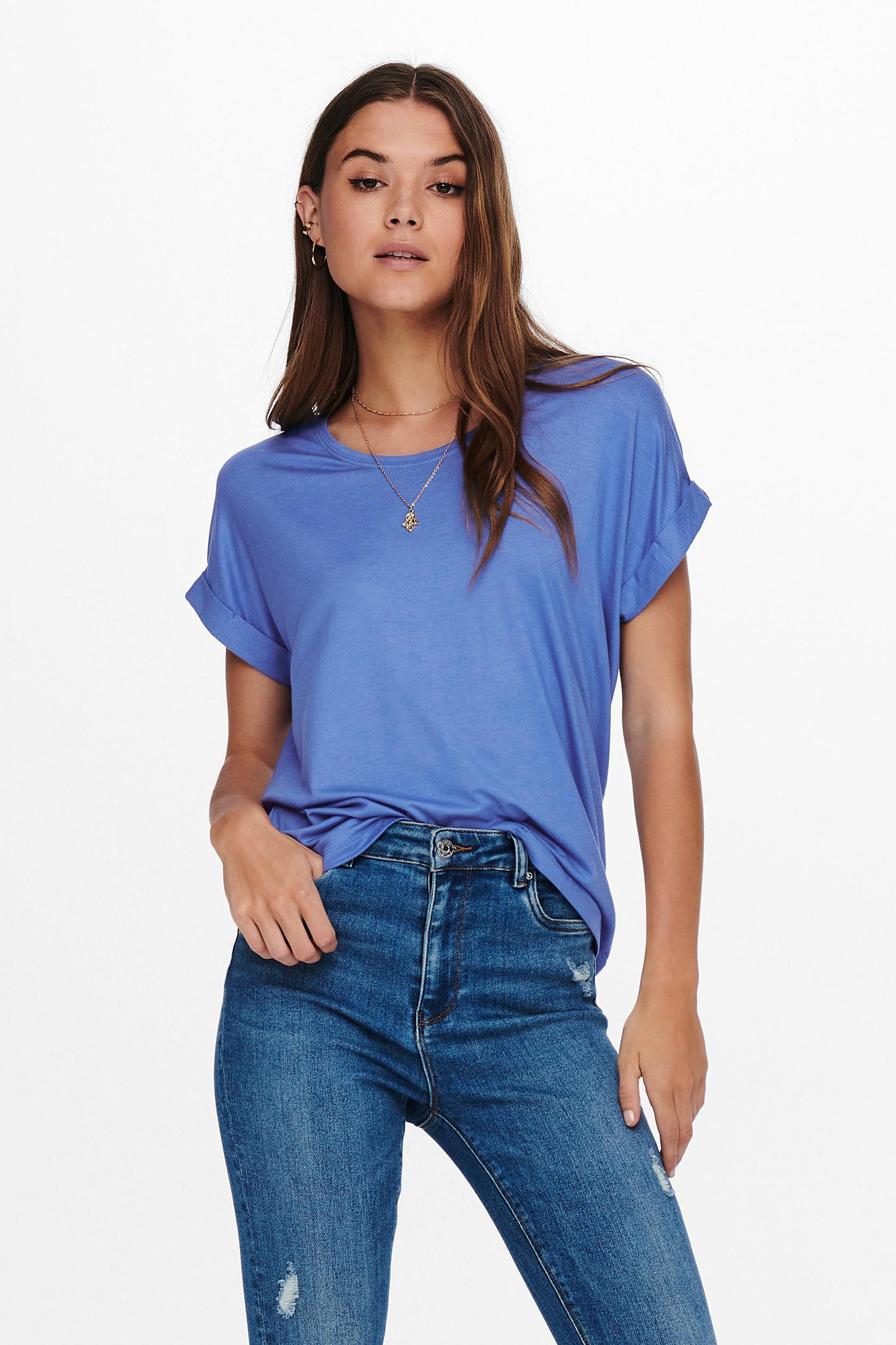 Camiseta de manga curta com gola redonda