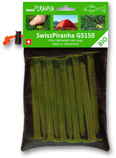 SwissPiranha GS150 Zelthering grün 15 cm 10er Set im Beutel