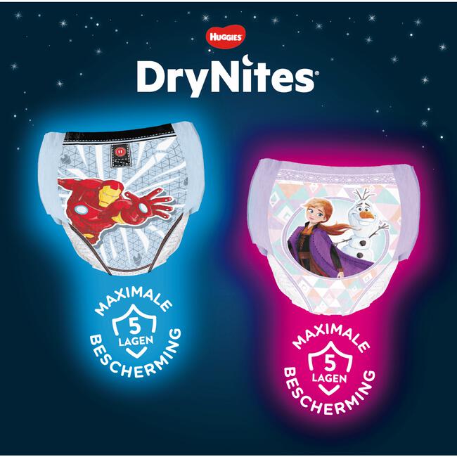 DryNites Vrolijke Luierbroekjes Meisjes 8 Tot 15 Jaar (27 - 57 kg) 9 stuks