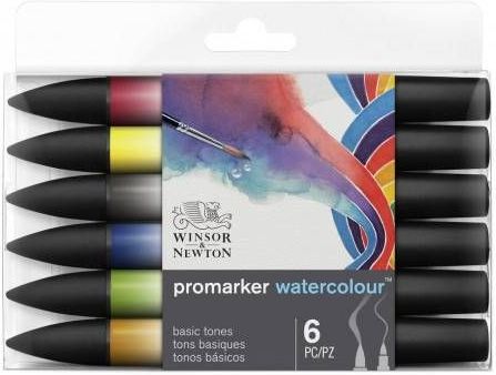 Winsor & Newton Aquarelmarker - Set 6 Stuks - Water Colour Marker