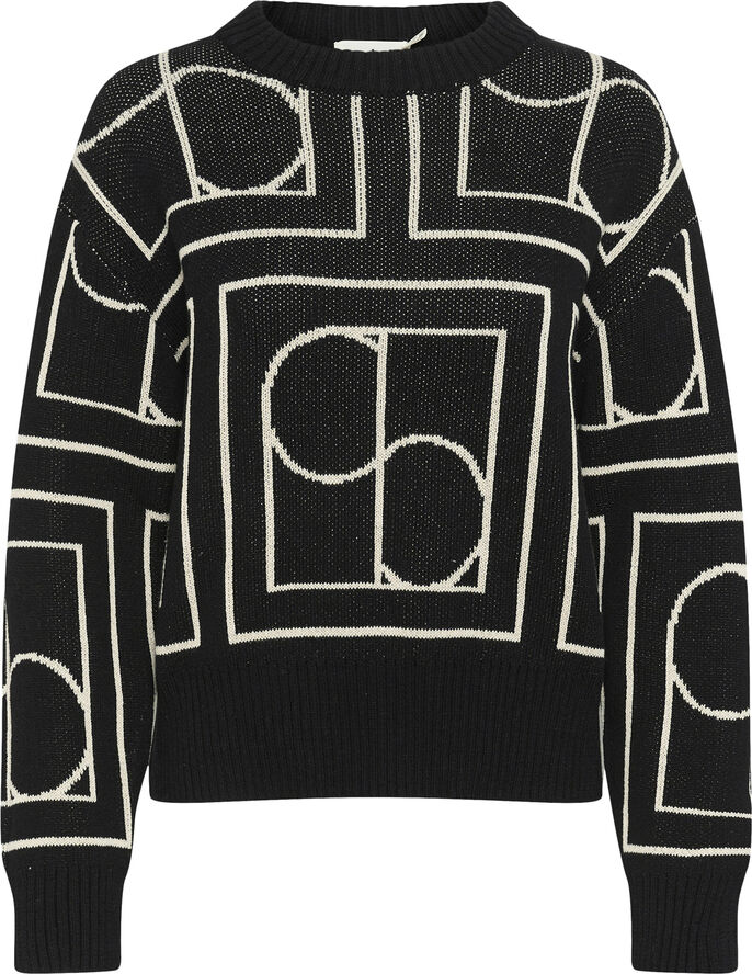 Soaked in Luxury SLCabba Pullover LS Black w. sandshell monogram
