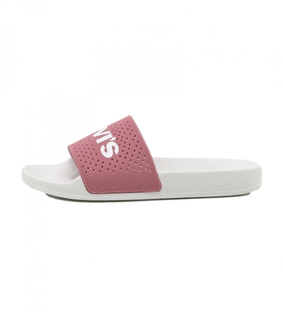 Chinelo Levi's June Perf S rosa e branco