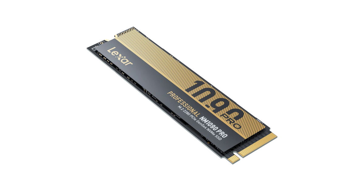 LexarNM1090 PRO 4 TB SSD  (Zwart/goud, M.2 2280, PCIe Gen 5x4)