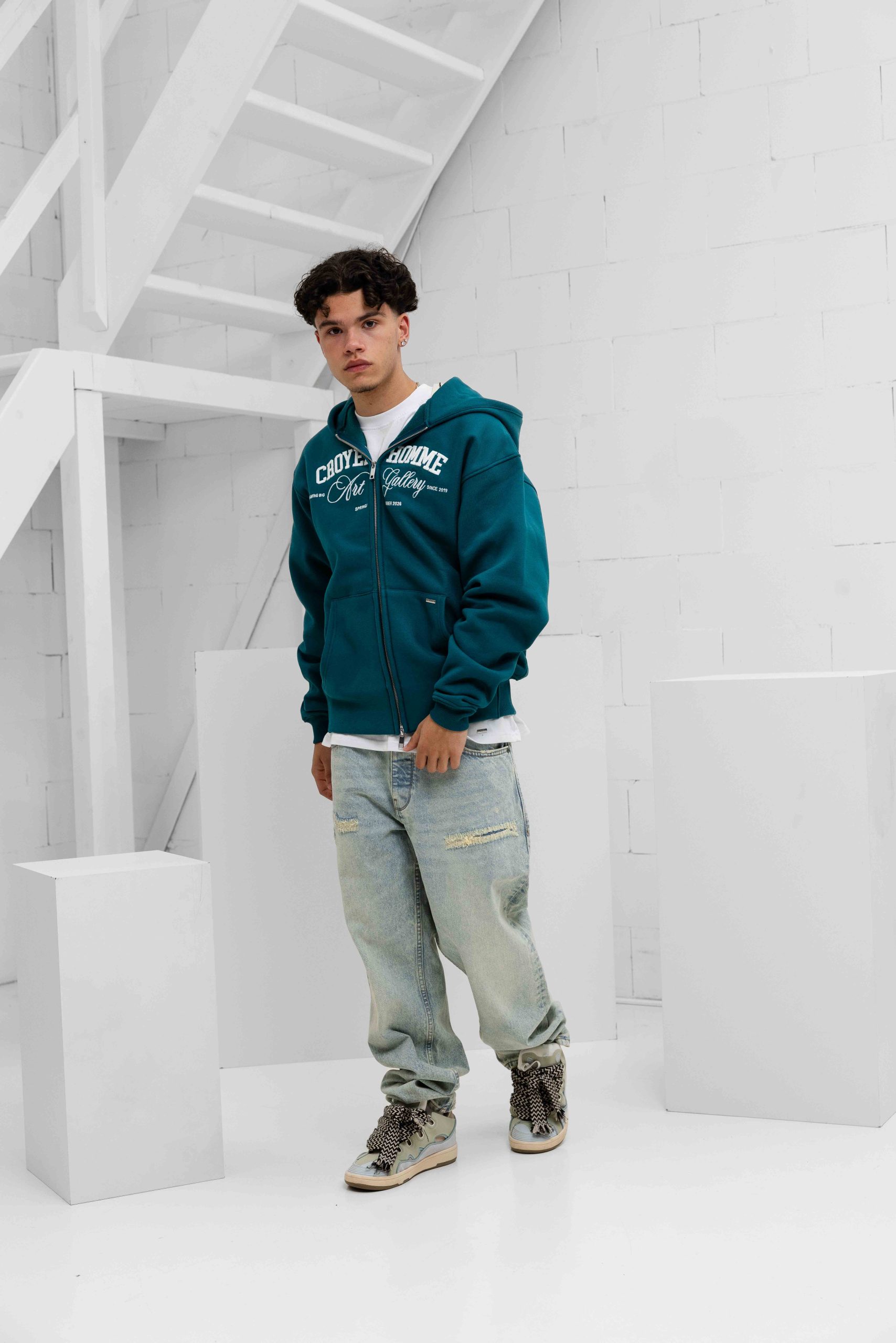 Croyez Art Gallery Zip Hoodie Heren Blauw