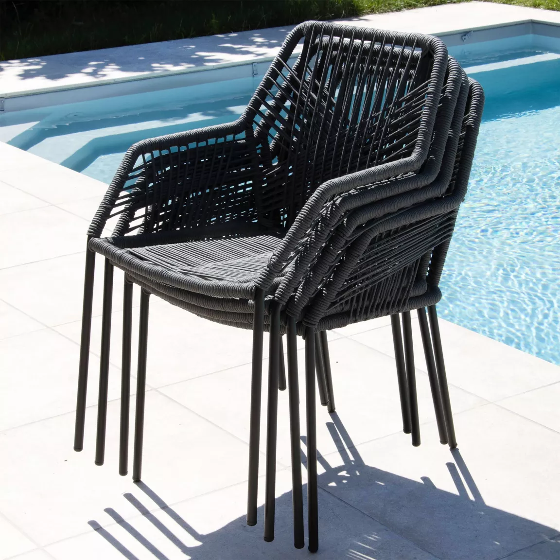 Fauteuil de jardin empilable Seville - Gris