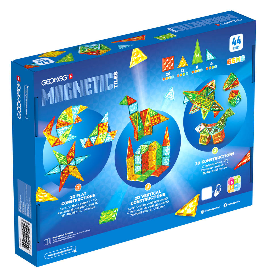 Geomag magnetische tegels edelstenen set 44-delig