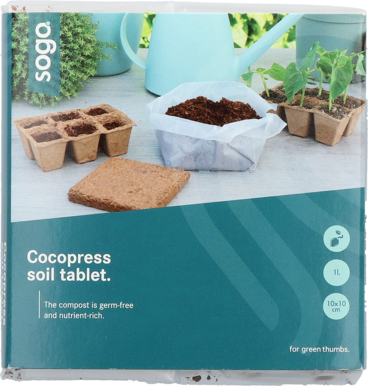 Sogo cocopress aardetabletten 10 x 10 cm 1 liter