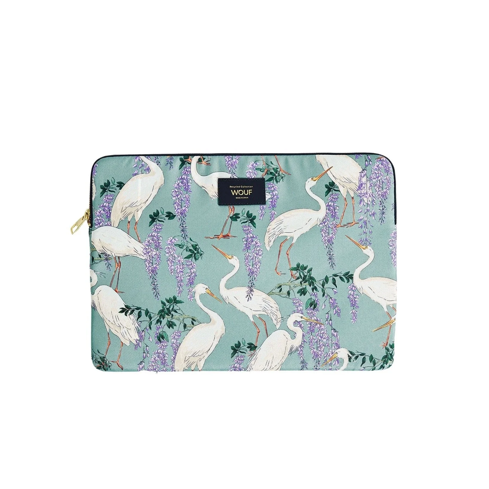 Wouf  Heron computer Sleeve, 13/14 - Green/Purple