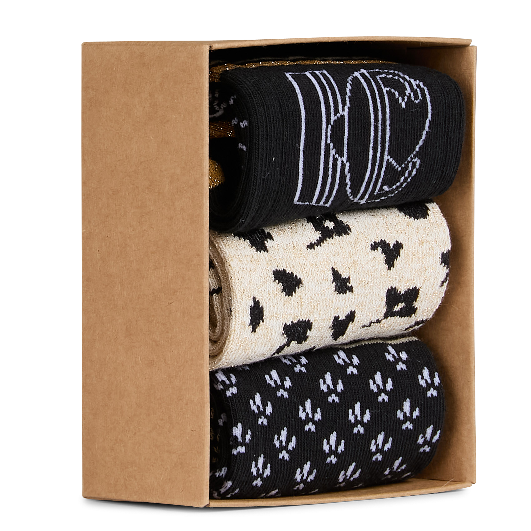 Lot de trois chaussettes en coton mélangé | Noir
