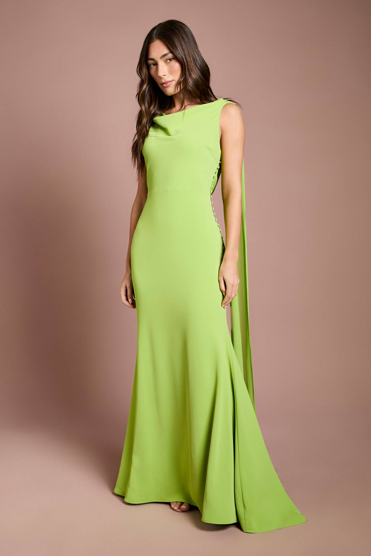 Coast Robe Maxi En Crêpe Avec Détail En Mousseline Et Dos Drapé