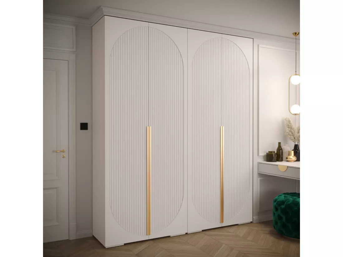 Armoire à portes battantes Manhattan Ryfel 5 236,7/200/47 4 portes (Blanc)