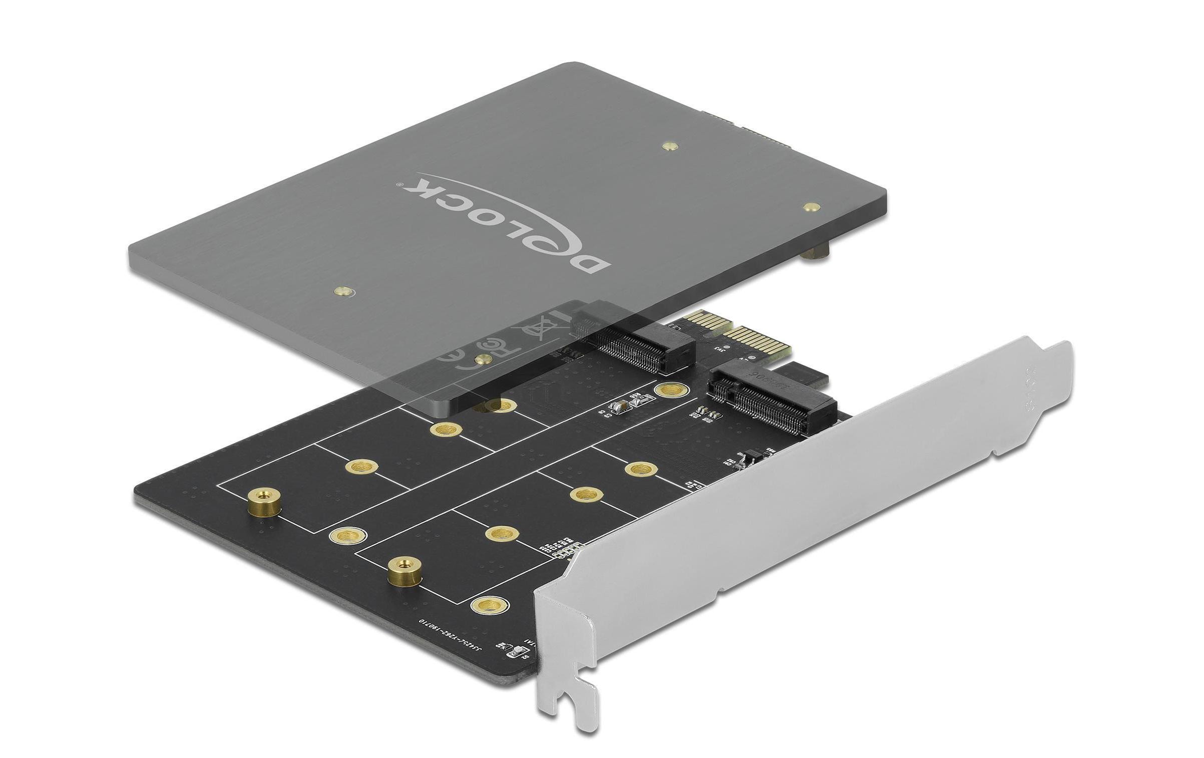Host Bus Adapter PCIe x1 Karte zu 2x M.2 Key B bootfähigDelock PCI Express x1 Karte zu 2 x intern M.2 Key B