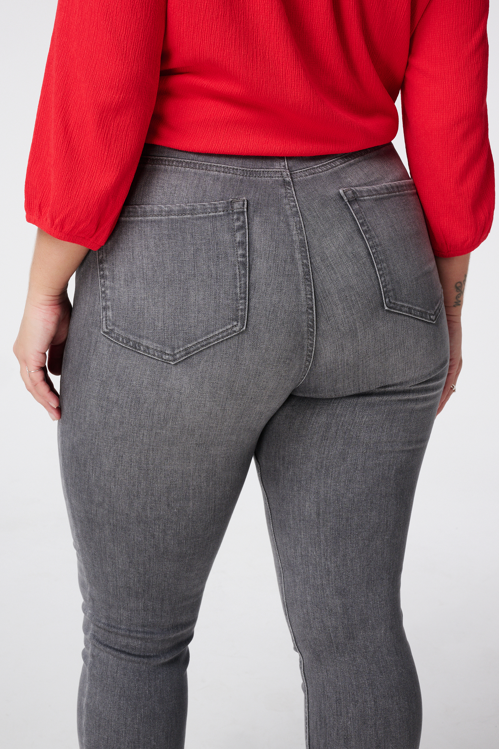 Skinny leg high waist jeans CHERRY Grijs