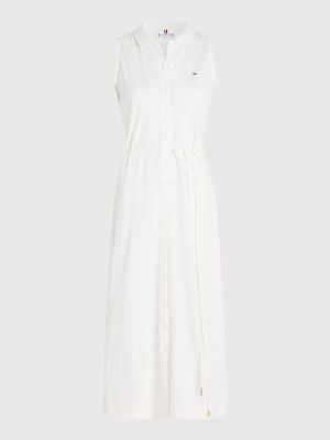 Vestido polo midi justo sem mangas