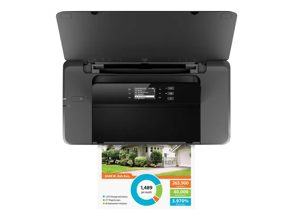 HP Officejet 200 Mobile Printer - Printer - farve - blækprinter - A4/Legal - 1200 x 1200 dpi - op til 20 spm (mono) / op til 19 spm (farve) - kapacitet: 50 ark - USB 2.0, USB vært, Wi-Fi