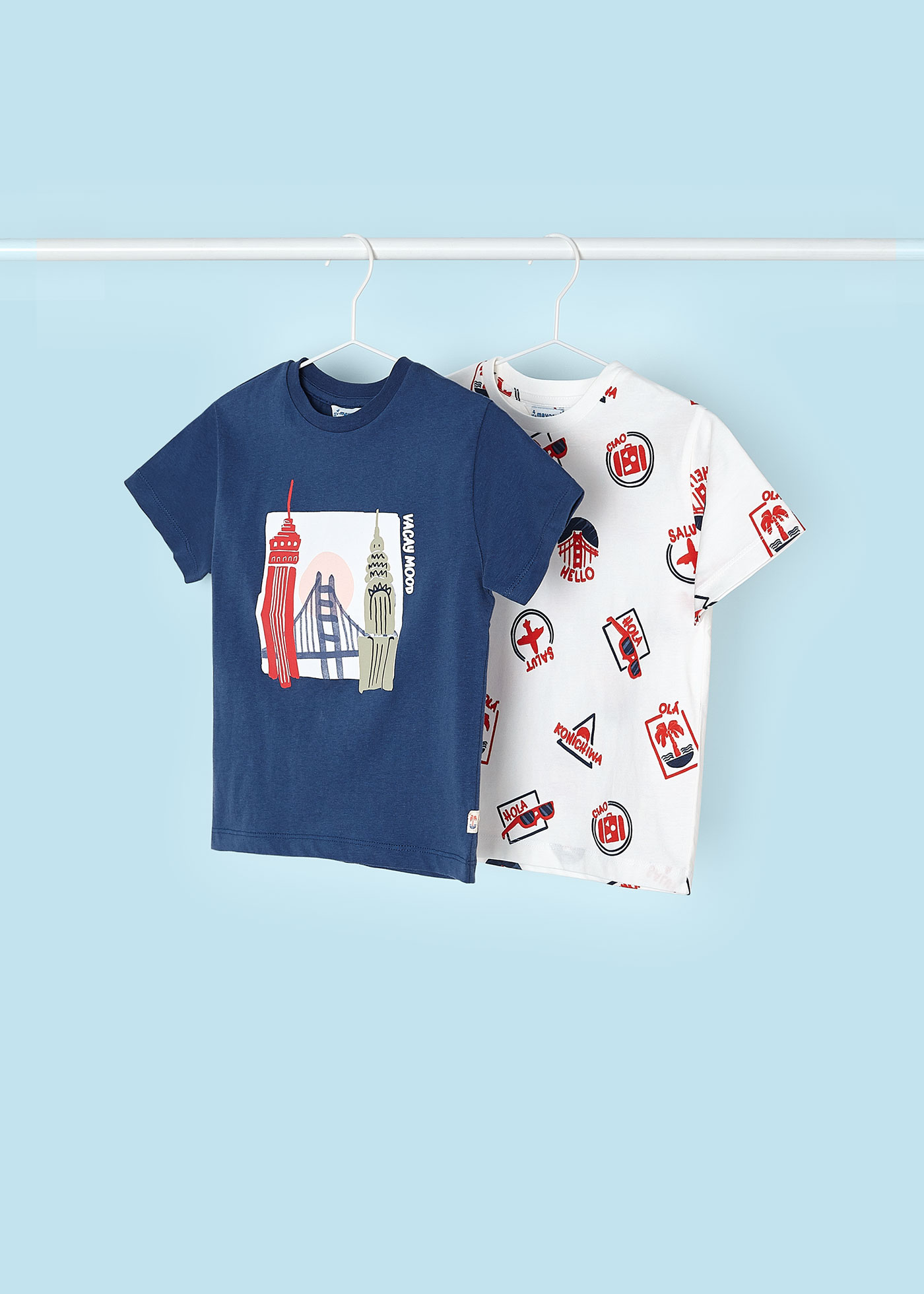 Conjunto de 2 camisetas Better Cotton estampadas para meninos, Universo