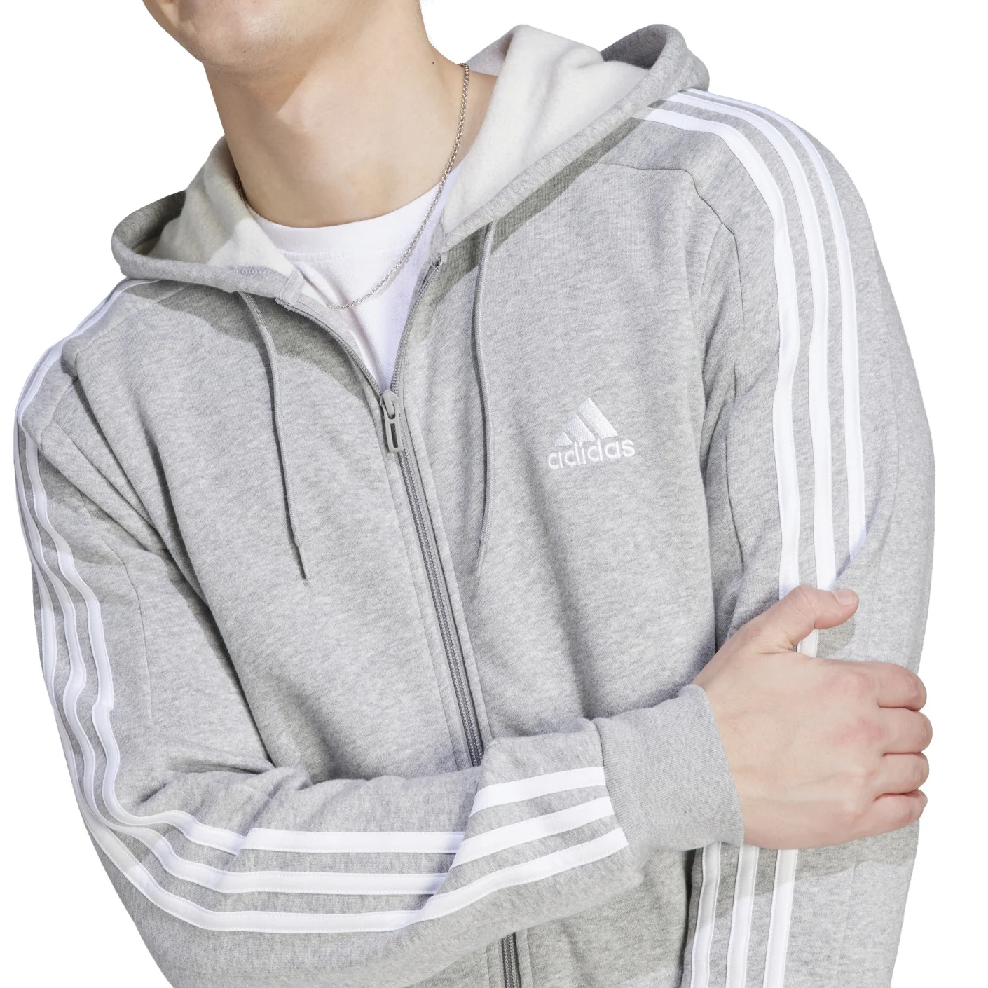 Adidas Essentials Fleece Vest Grijs Wit