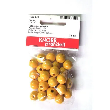 Knorr Prandell Holzperlen 12 mm, maisgelb, 30 Stück