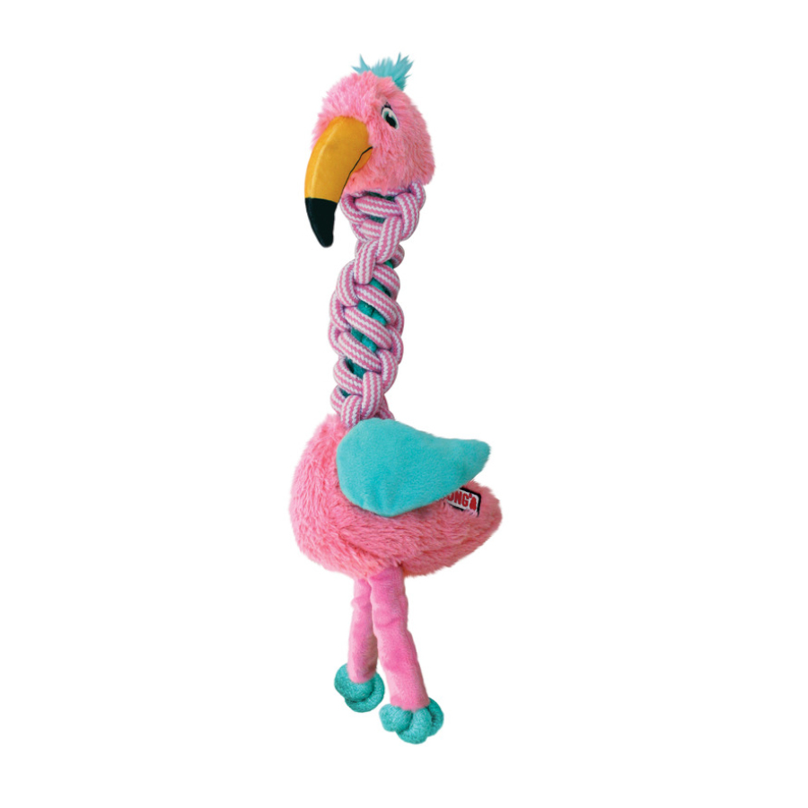 Brinquedo de pelúcia Kong Knots Twists Girafa/Flamingo para cães