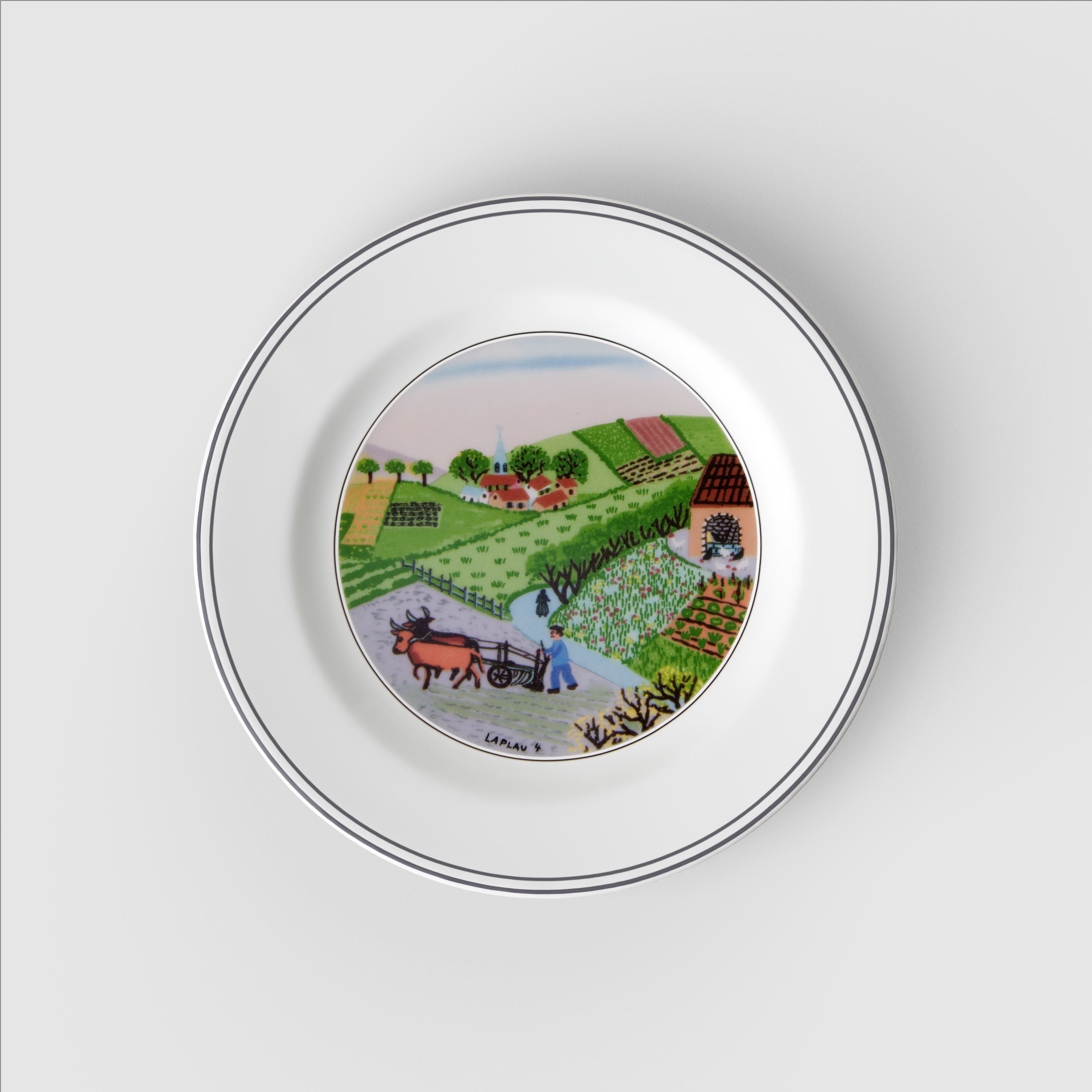 Design Naif Bread plate Multi-colored, 6.7'', Premium Porcelain