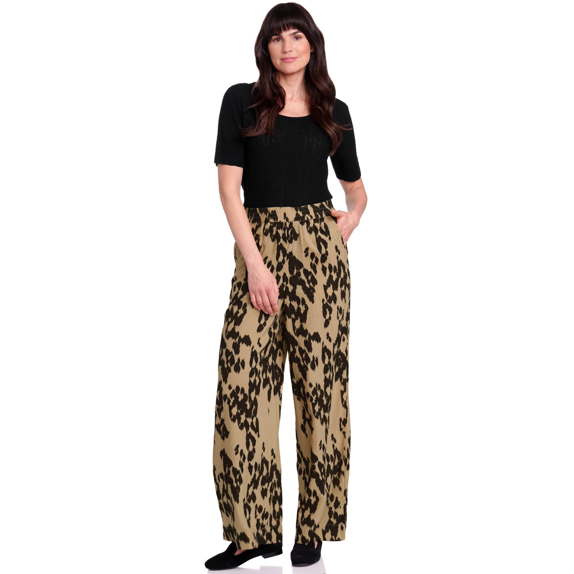 Gina Benotti Damen Shirt mit Strukturmuster schwarz