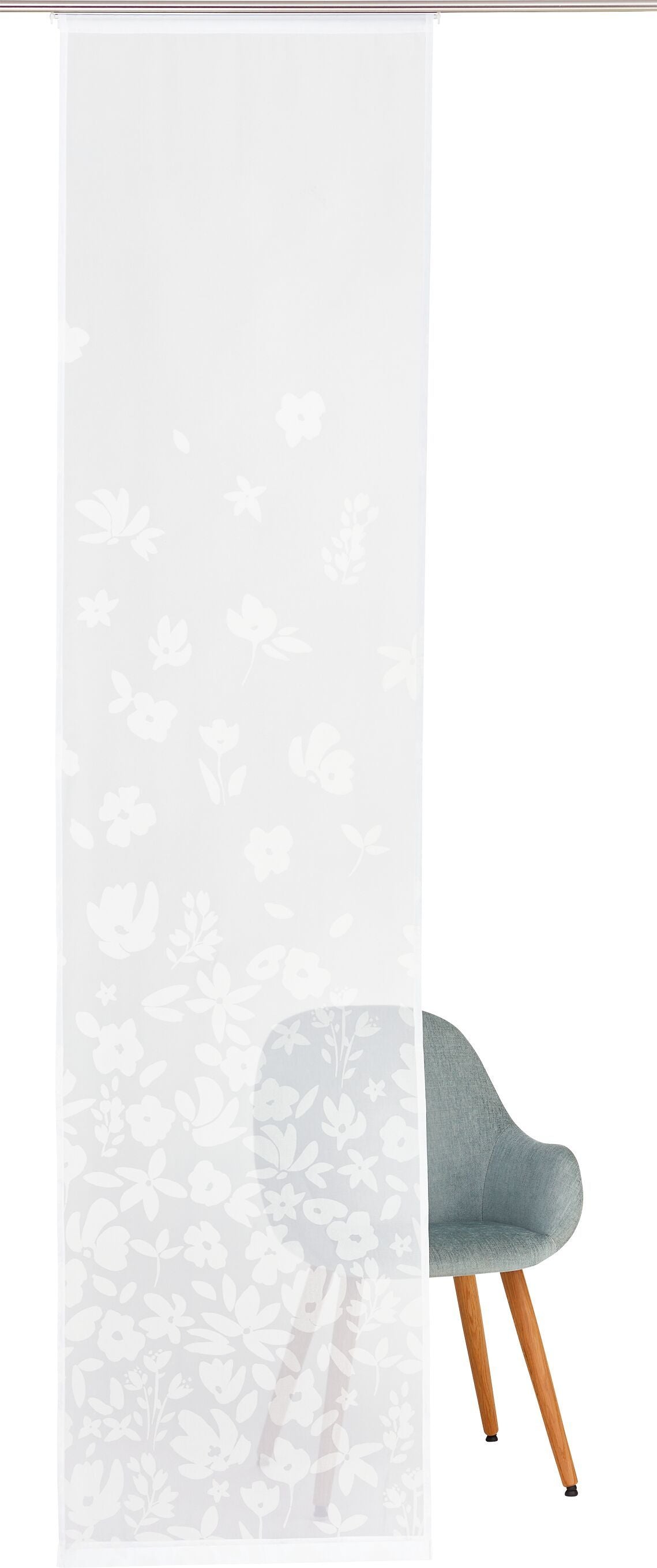 FLORES Flächenvorhang - Weiss / B: 60.0 cm x H: 245.0 cm