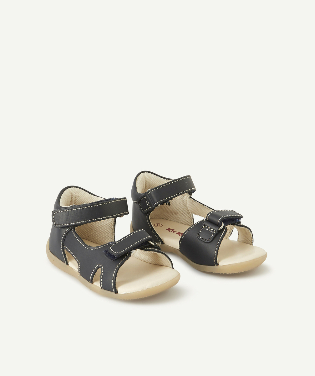 KICKERSLES SANDALES BINSIA EN CUIR BLEU MARINE