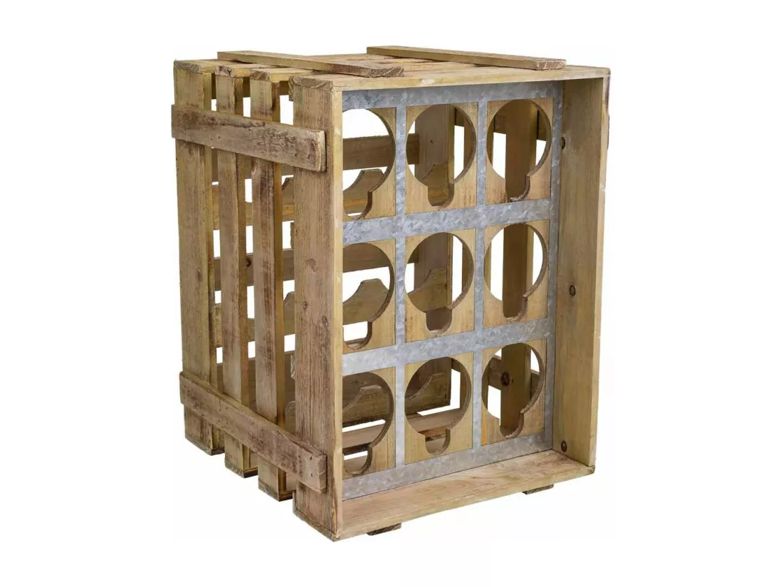 Tiroir casier à vin en bois marron 33x32,5x43h