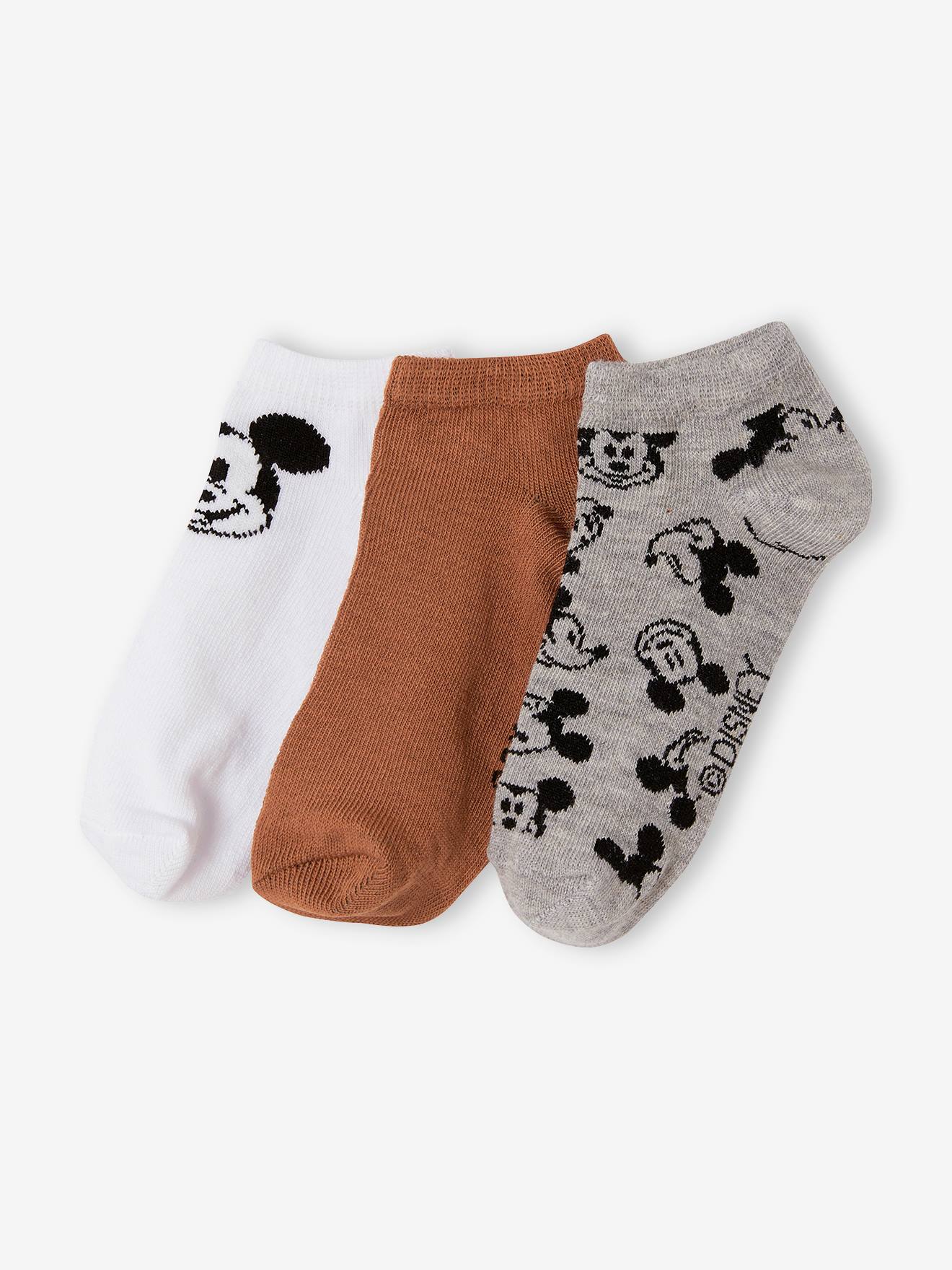Pacote com 3 pares de meias curtas mostarda DS® Mickey