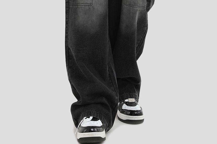 INStudio - Hoge taille losse jeans met kleurverloop