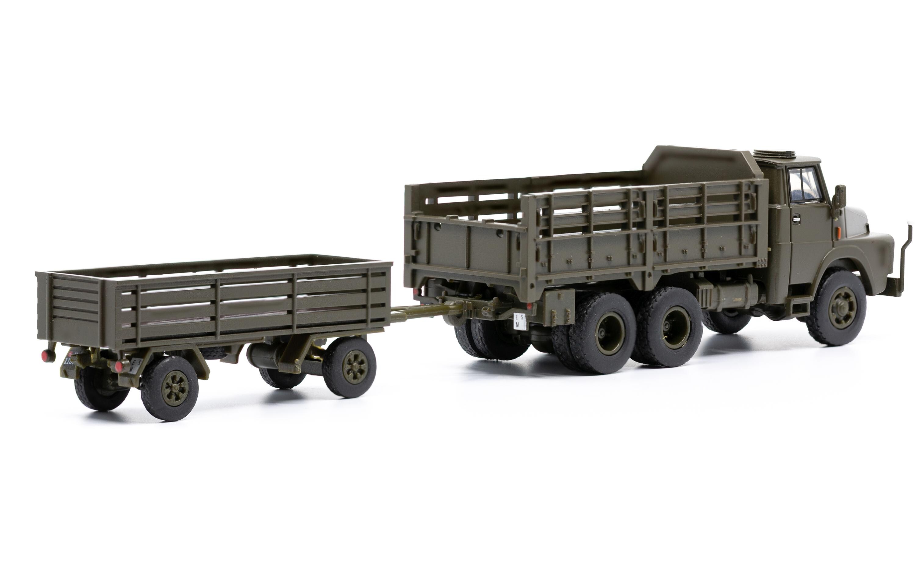 LKW Henschel HS 3-14 mit Infanterieanhänger offen 1:87H0 Lastwagen Militärmodell
