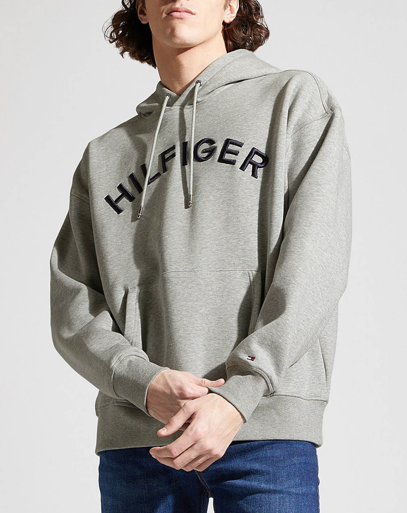 Tommy Hilfiger Sweat à capuche Arched gris clair