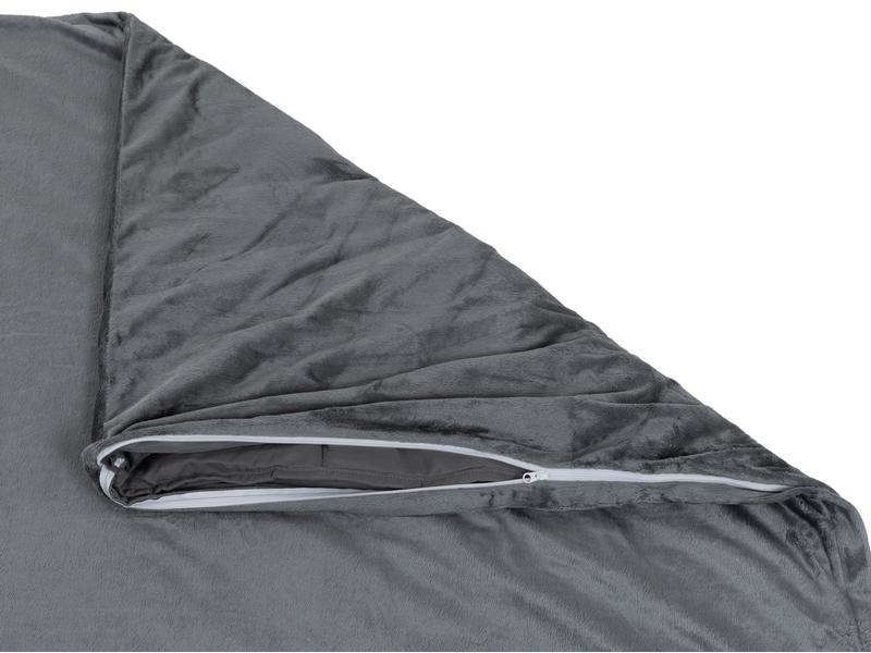COCON Gewichtsdecke 9 kg, 160 x 210 cm, Grau Therapiedecke mit Samtbezug für entspannte Nächte