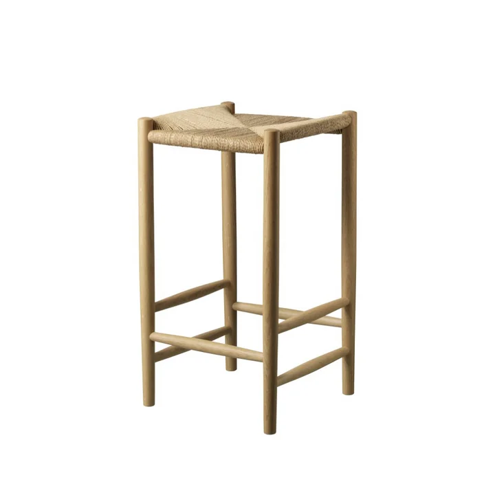 FDB Møbler - Jørgen Bækmark Barhocker J164C, H 67 cm, Eiche natur / Papierschnur