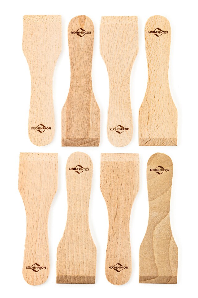 KÜCHENPROFI Raclette-Schaber 8er Set Buche Holz