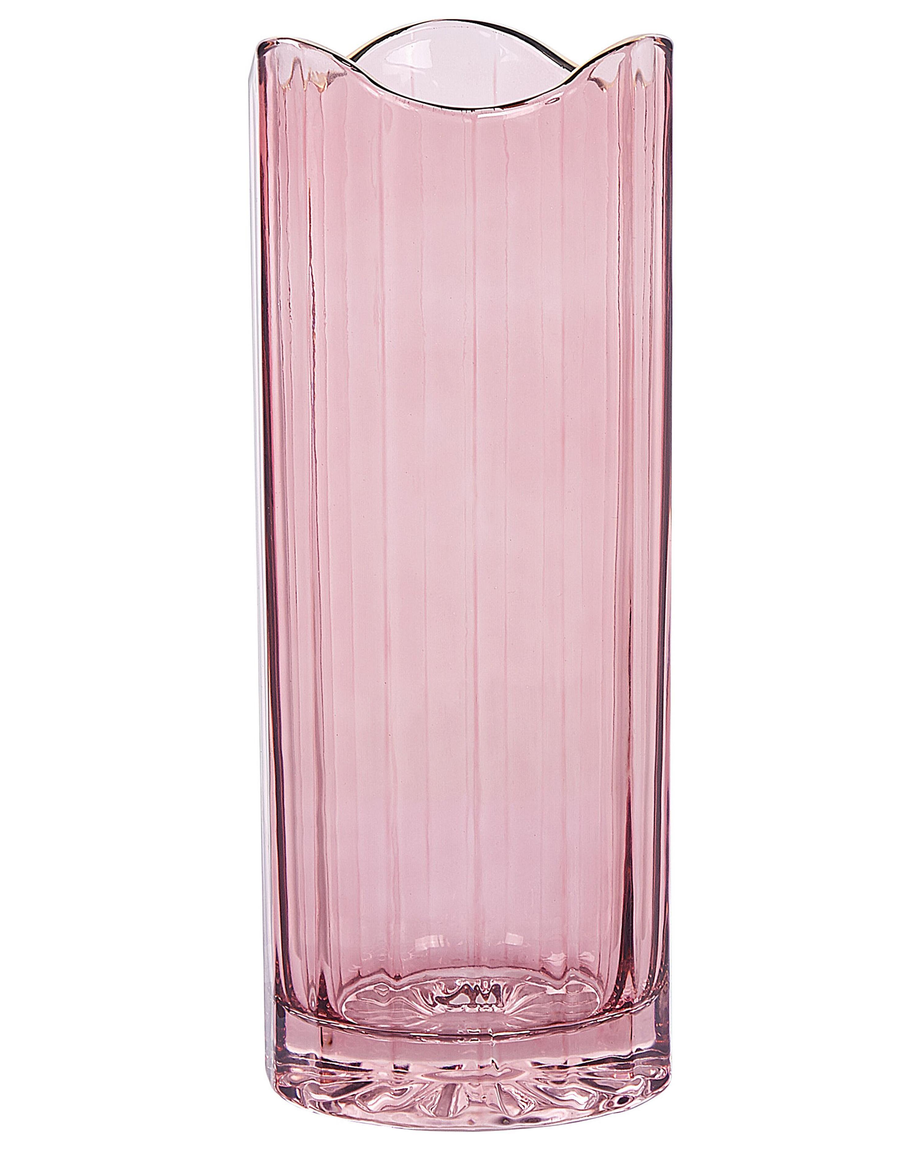 Bloemenvaas PERDIKI Glas 30 cm Roze