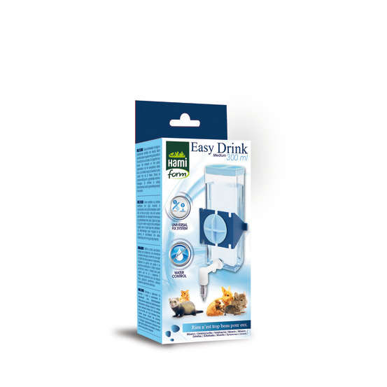 Biberon Easy drink pour rongeur : Medium L8xl4,5xH16,5 cm